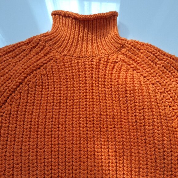 H&M Orange Chunky Knit Turtleneck Sweater - Picture 6 of 8